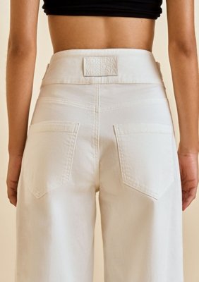 Calça Morena Rosa Pantalona Alta Off Off-white