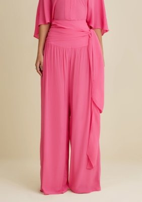 Calça Morena Rosa Pantalona Alta Rosa