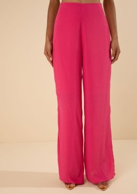 Calça Morena Rosa Pantalona Alta Rosa
