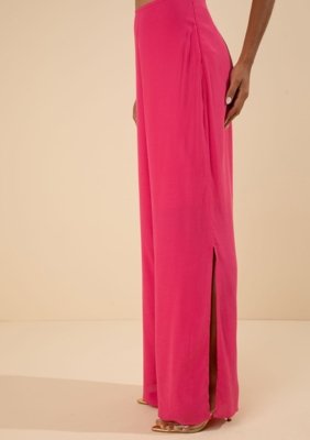 Calça Morena Rosa Pantalona Alta Rosa