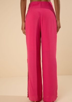 Calça Morena Rosa Pantalona Alta Rosa
