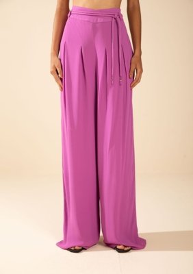 Calça Morena Rosa Pantalona Alta Roxo