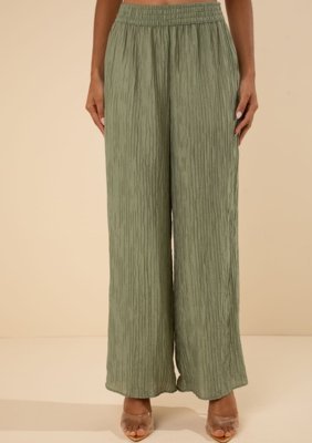 Calça Morena Rosa Pantalona Alta Verde