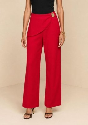 Calça Morena Rosa Reta Alta - Vermelho