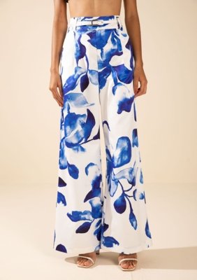 Calça Morena Rosa Reta Alta Azul