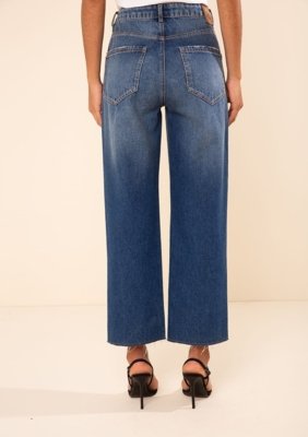 Calça Morena Rosa Reta Alta Azul