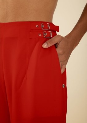 Calça Morena Rosa Reta Alta Estampado
