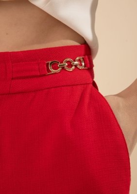 Calça Morena Rosa Reta Alta Estampado