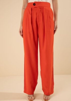 Calça Morena Rosa Reta Alta Laranja