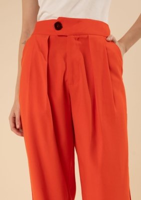 Calça Morena Rosa Reta Alta Laranja