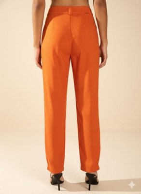 Calça Morena Rosa Reta Alta Laranja