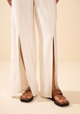 Calça Morena Rosa Reta Alta Off Off-white