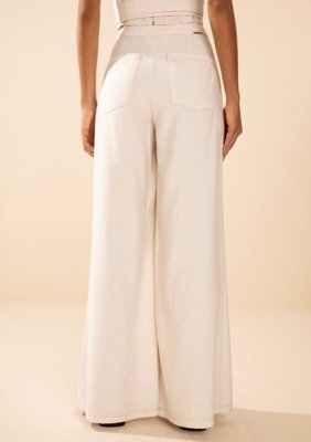 Calça Morena Rosa Reta Alta Off Off-white
