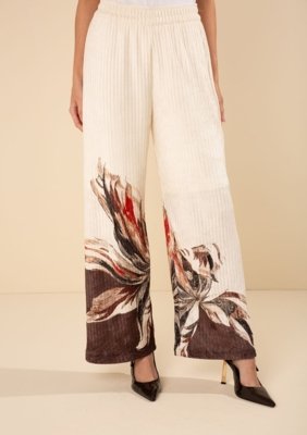 Calça Morena Rosa Reta Alta Off-white