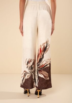 Calça Morena Rosa Reta Alta Off-white