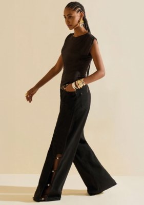 Calça Morena Rosa Reta Alta Preto