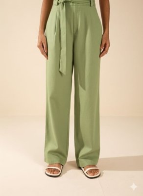Calça Morena Rosa Reta Alta Verde