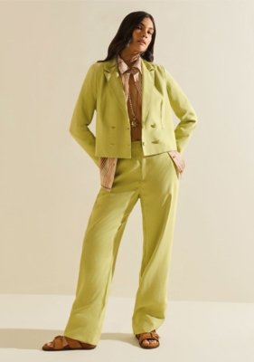 Calça Morena Rosa Reta Alta Verde