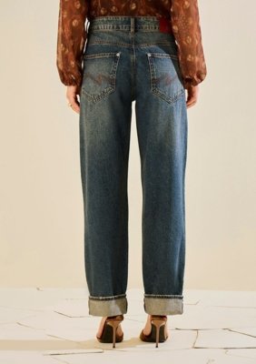 Calça Morena Rosa Reta Média - Azul