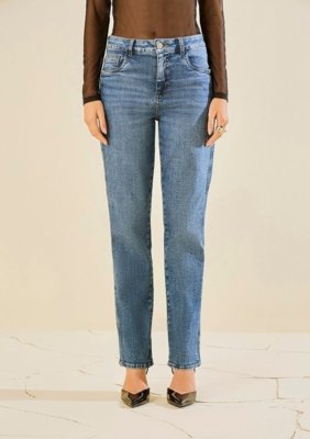 Calça Morena Rosa Reta Média - Azul