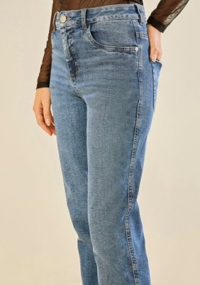 Calça Morena Rosa Reta Média - Azul
