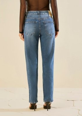 Calça Morena Rosa Reta Média - Azul