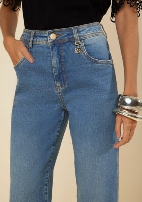 Calça Morena Rosa Reta Média - Azul