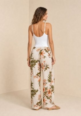 Calça Morena Rosa Reta Média - Off-white