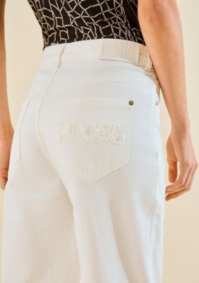 Calça Morena Rosa Reta Média - Off-white