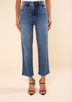 Calça Morena Rosa Reta Média Azul