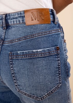 Calça Morena Rosa Reta Média Azul