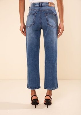 Calça Morena Rosa Reta Média Azul