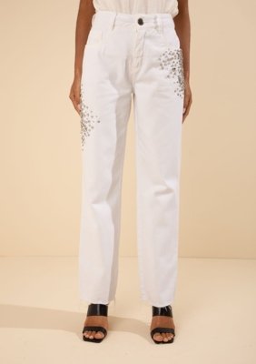 Calça Morena Rosa Reta Média Branco