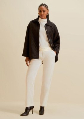 Calça Morena Rosa Reta Média Off Off-white