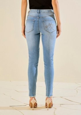 Calça Morena Rosa Skinny Alta - Azul