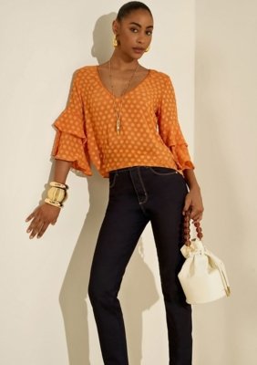 Calça Morena Rosa Skinny Alta - Azul