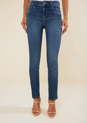 Calça Morena Rosa Skinny Alta Azul