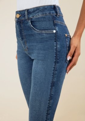 Calça Morena Rosa Skinny Alta Azul