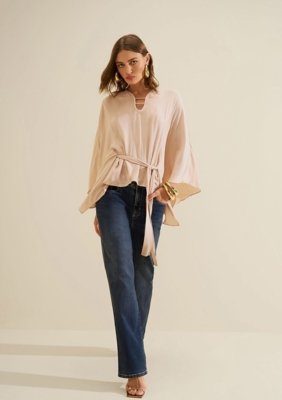 Calça Morena Rosa Wide Alta - Azul