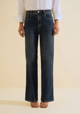 Calça Morena Rosa Wide Alta - Azul