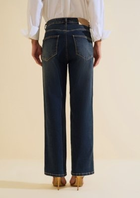 Calça Morena Rosa Wide Alta - Azul