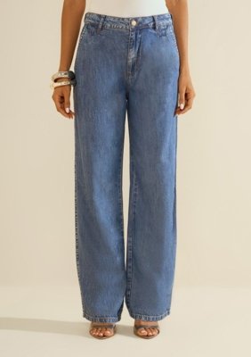 Calça Morena Rosa Wide Alta - Azul