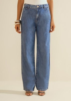 Calça Morena Rosa Wide Alta - Azul