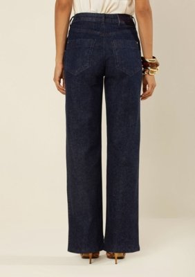 Calça Morena Rosa Wide Alta - Azul