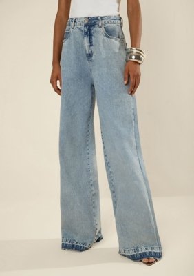 Calça Morena Rosa Wide Alta - Azul