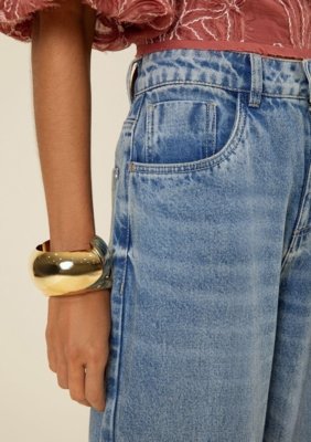 Calça Morena Rosa Wide Alta - Azul