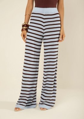 Calça Morena Rosa Wide Alta - Azul Marinho