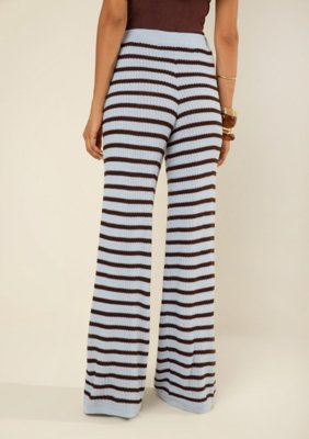 Calça Morena Rosa Wide Alta - Azul Marinho