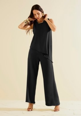 Calça Morena Rosa Wide Alta - Preto