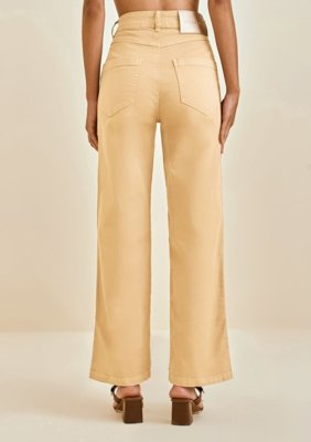 Calça Morena Rosa Wide Alta Amarelo